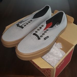 Vans grey with tan/gum sole men's 9 women's 10.5